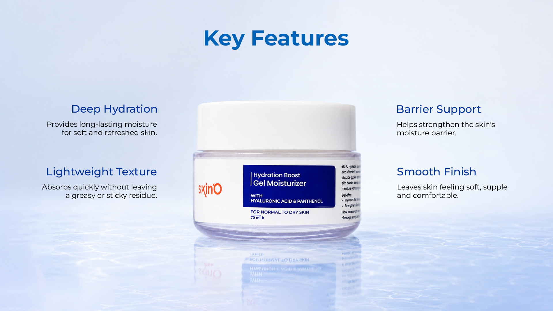 skin'O Hydration Boost Gel Moisturizer 70ml key features