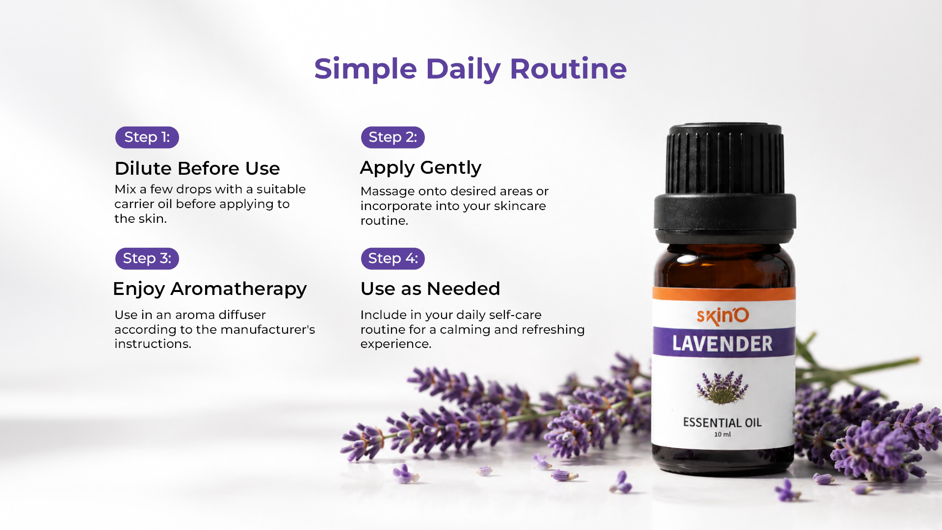 skin’O Lavender Essential Oil 10 ml daily routine